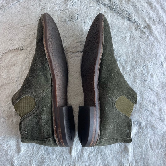 Trask Allison Ankle Boots Green Suede Leather Women Size 7.0 - Picture 6 of 14